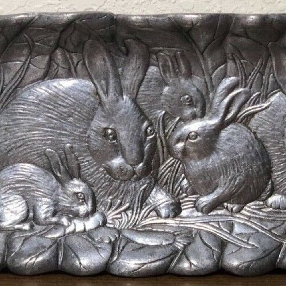 1990 Arthur Court Bunny Rabbit Metal 18 x 6